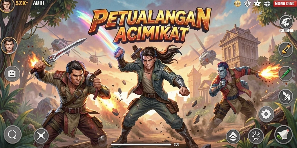 Tampilan gameplay seru dalam 5ZK dengan aksi yang mendebarkan.