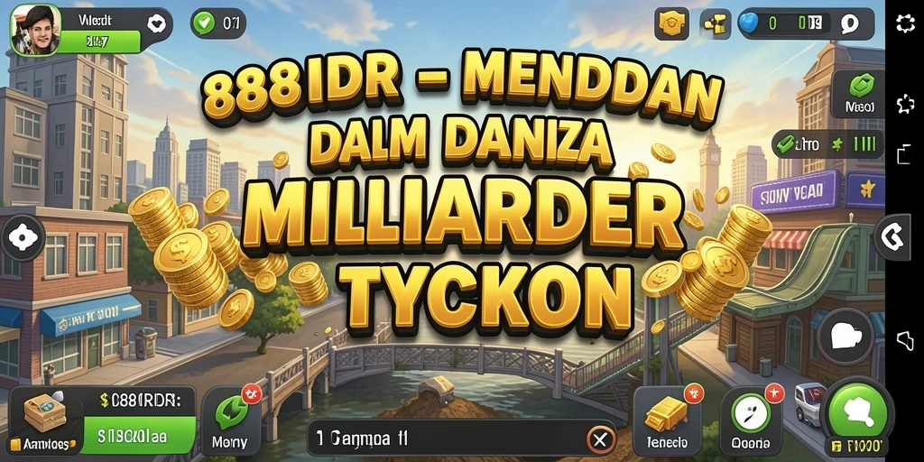 Screenshot gameplay 888IDR menunjukkan keseruan membangun bisnis Tycoon.