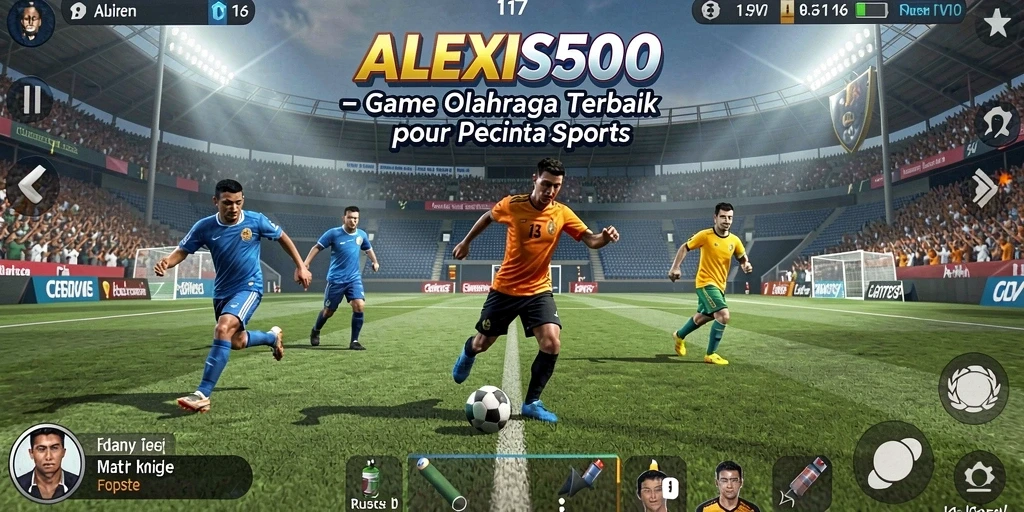 Screenshot ALEXIS500 menunjukkan aksi seru dalam pertandingan olahraga.