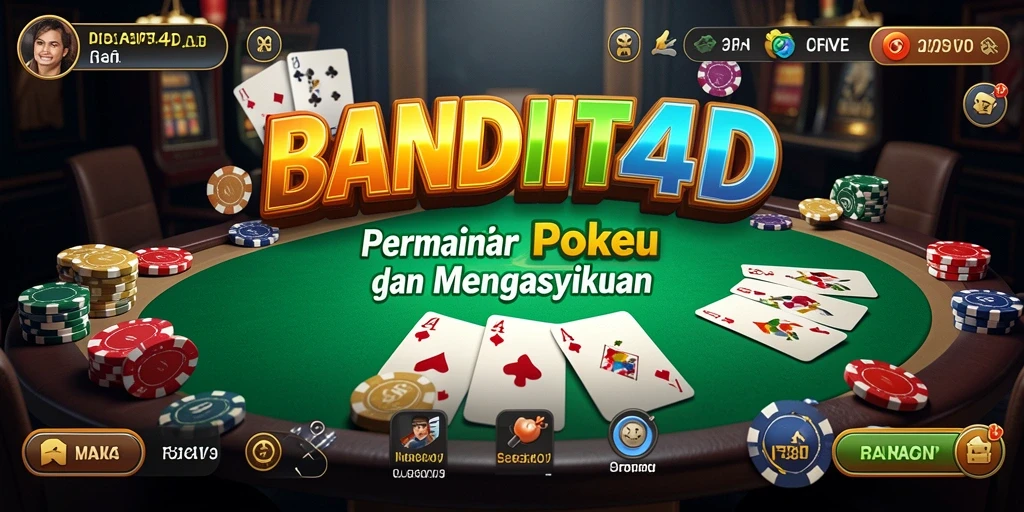 Tampilan menarik dari gameplay poker di aplikasi BANDIT4D.