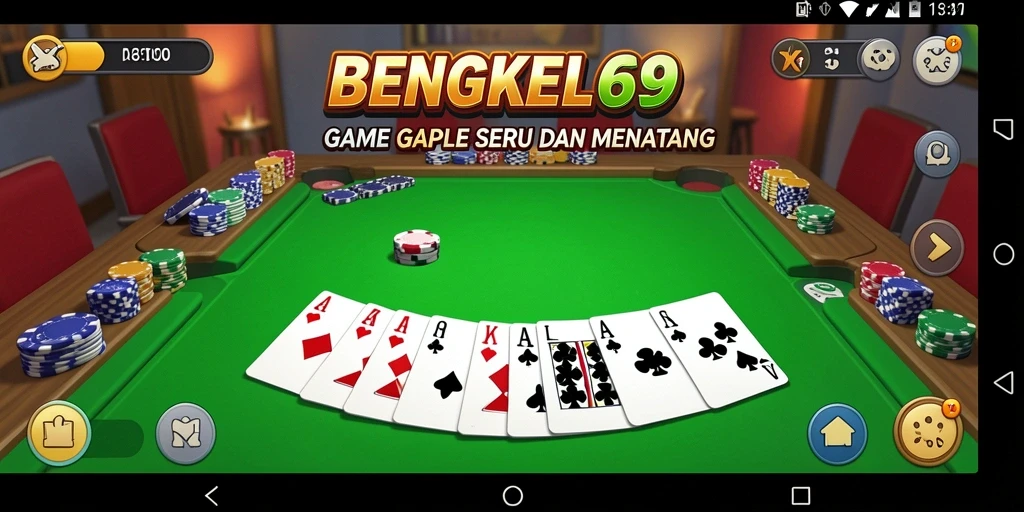 Screenshot BENGKEL69 menampilkan gameplay Gaple yang seru.
