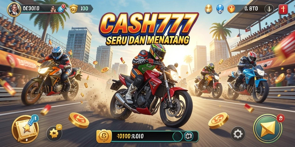 Gameplay balapan motor yang cepat dan mendebarkan.
