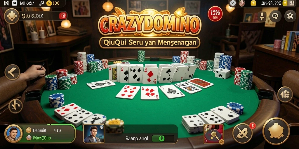 Tampilan gameplay seru QiuQiu di CRAZYDOMINO.