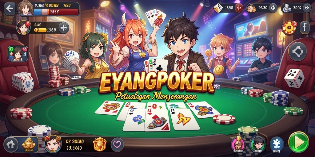 Tampilan menyeru dari gameplay Anime di EYANGPOKER.
