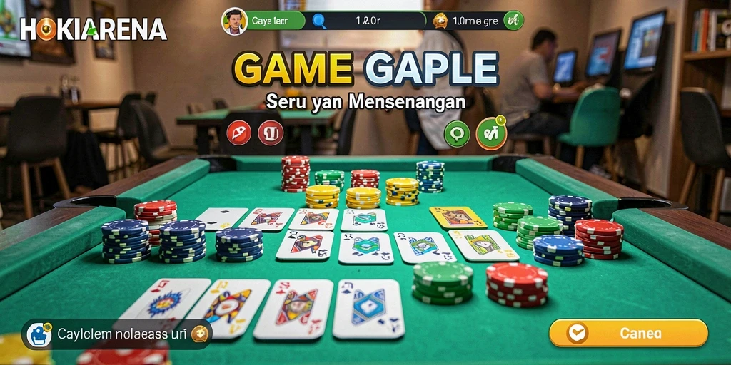 Tampilan gameplay seru HOKIARENA dengan pemain yang aktif.