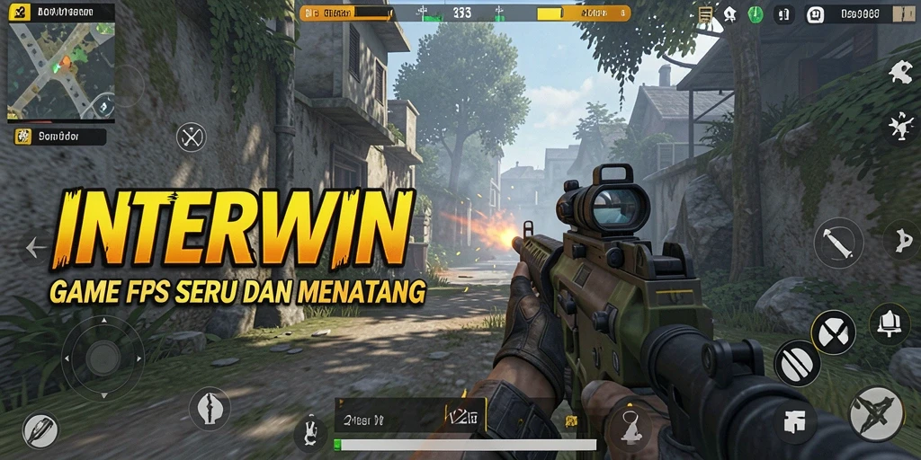 Gambaran gameplay menarik dalam game FPS INTERWIN.