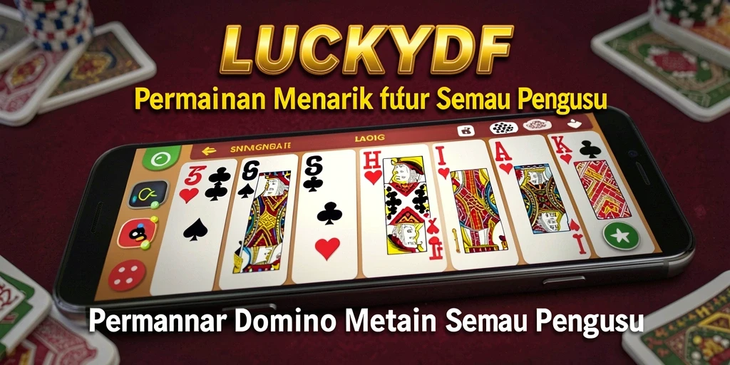 Tampilan gameplay seru LUCKYDF saat bermain Domino secara online.