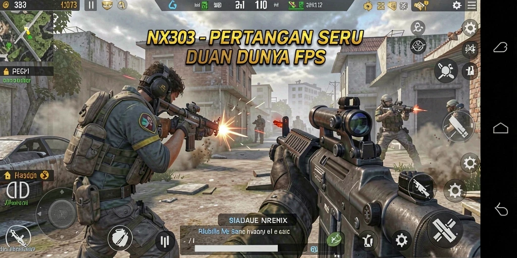 Tangkapan layar dari gameplay seru NX303 yang menunjukkan aksi tembak-menembak.