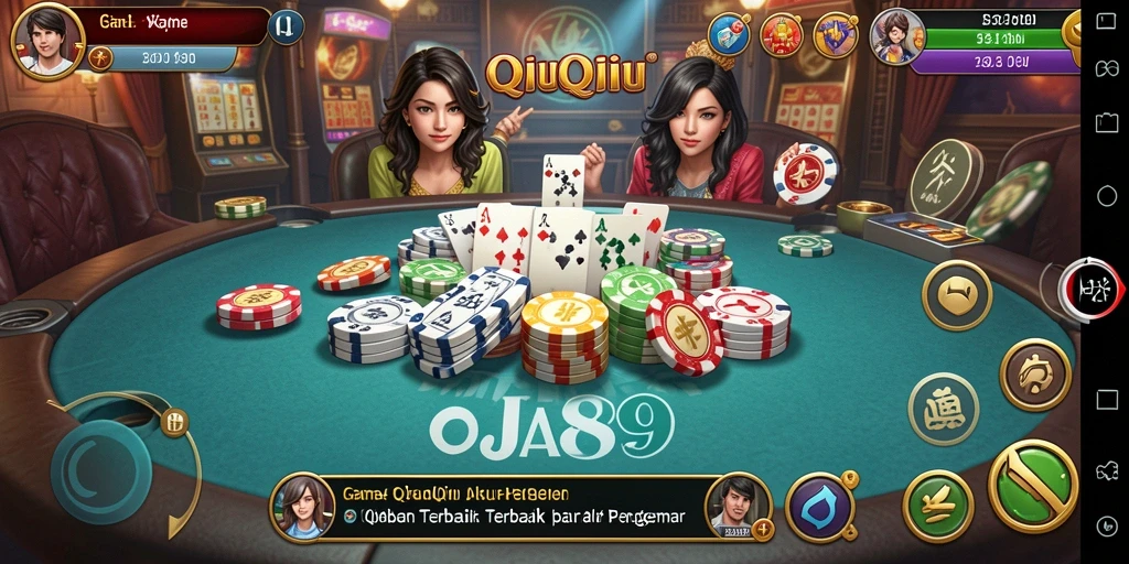 Screenshot utama OJA89 menampilkan aksi seru gameplay QiuQiu.