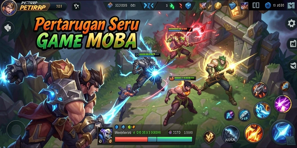 Tampilan gameplay seru dari PETIRRP dalam pertarungan MOBA.