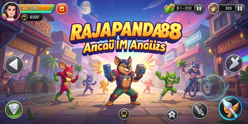 Tampilan gameplay RAJAPANDA88 yang seru dan penuh warna.