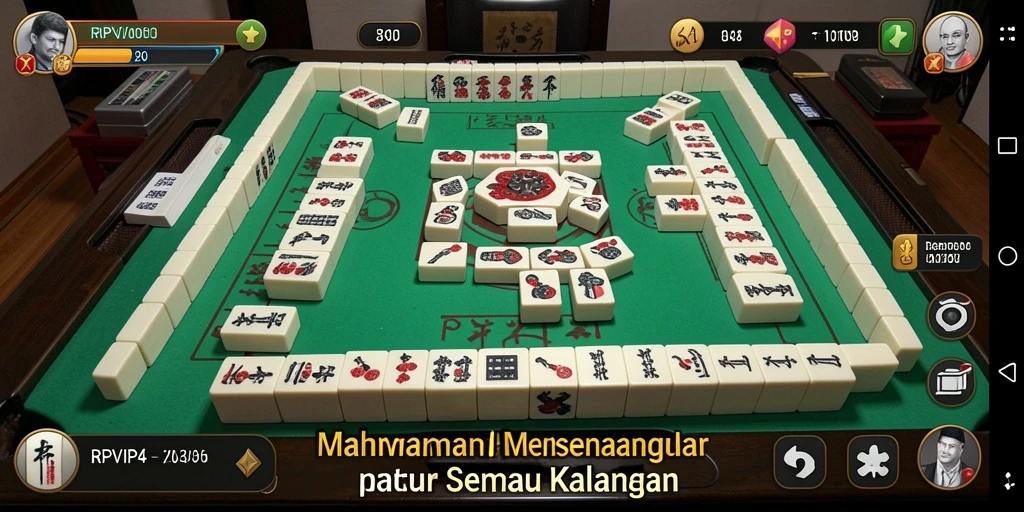 Screenshot RPVIP4 menampilkan gameplay Mahjong yang menyenangkan.