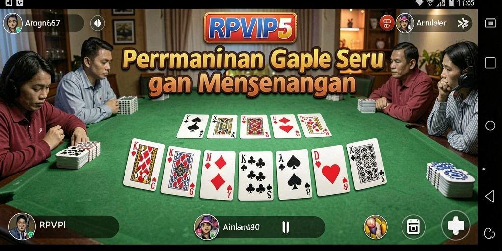 Tampilan gameplay Gaple seru dan mengasyikkan di RPVIP5.