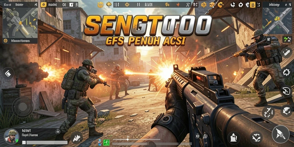 Tampilan gameplay seru dari SENGTOTO dengan aksi tembak menembak.