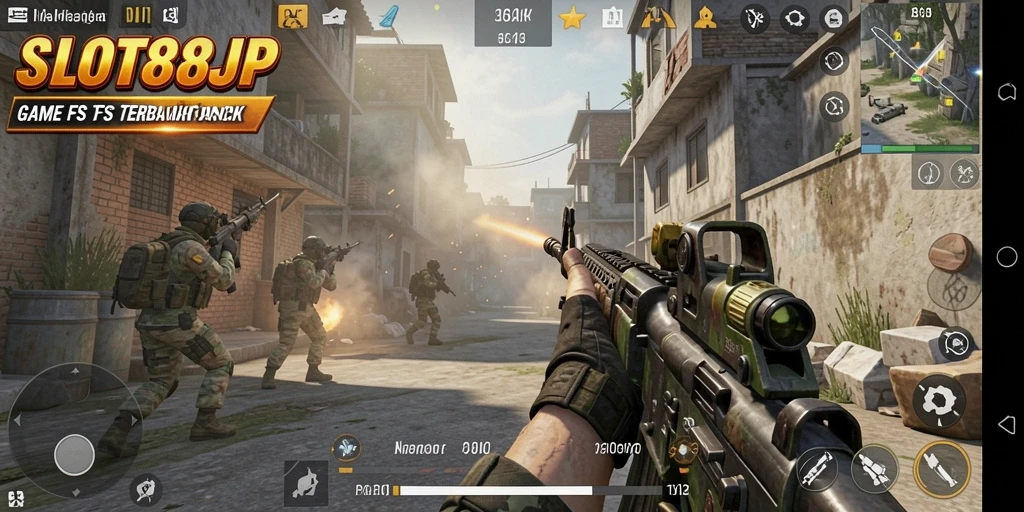 Menampilkan gameplay seru di SLOT88JP dengan aksi tembak-menembak yang mendebarkan.