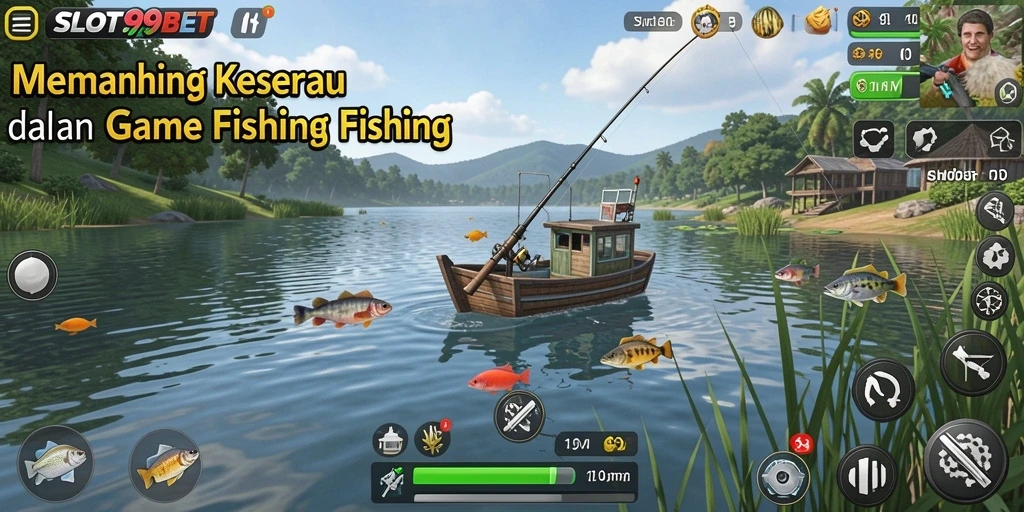 Tampilan gameplay SLOT99BET yang menampilkan aksi memancing seru.