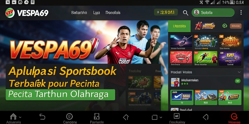 Tampilan screenshot utama VESPA69 dengan gameplay taruhan olahraga yang menarik.