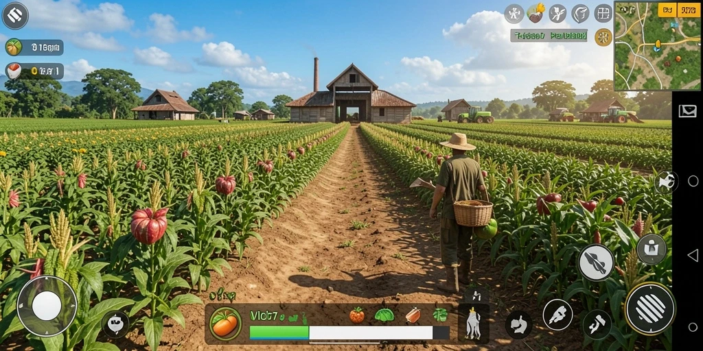 Tampilan menarik dari gameplay VIO77 yang penuh warna dan aktivitas bertani.